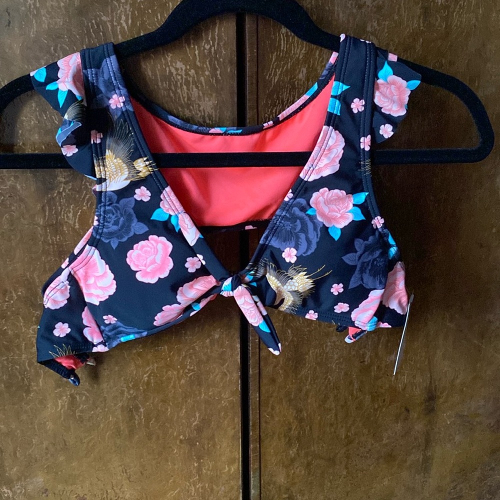 Neon Floral Bikini Top